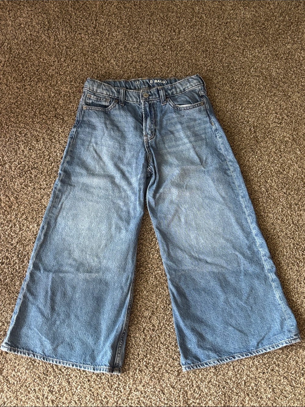 GAP Kids Wide-Leg Jeans in Light Blue Wash - Girls 8 plus